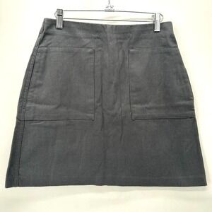 NWT KOTN‎ Flannel Mini Skirt Womens 6 Charcoal Grey Pockets A-line Modern Preppy